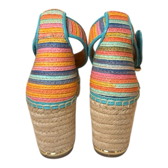 Franco Sarto Womens Wedge Heel Platform Ankle Wrap Sandals Colorful Size 7M - Picture 5 of 12